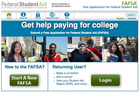 The FAFSA website where seniors can apply for financial aid to be applied to their college tuition.
