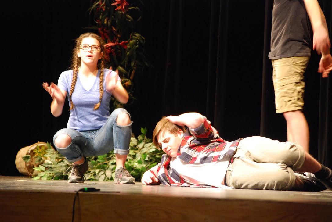 Joshua Friar '20 poses to become a zombie during the Winter One Acts, Thurs., Feb. 1, in the auditorium. They plays were performed by underclassmen and directed by upperclassmen to be performed in front of an audience.