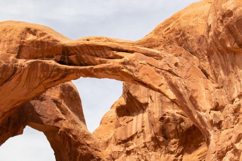 A view of the two arches that form the Double Arch as seen from the Double Arch Trail.