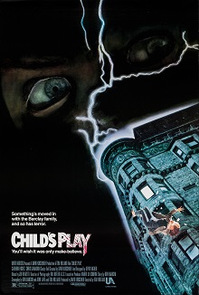 The movie poster from “Chucky Childs Play” from Wikipedia (image labeled for fair use)