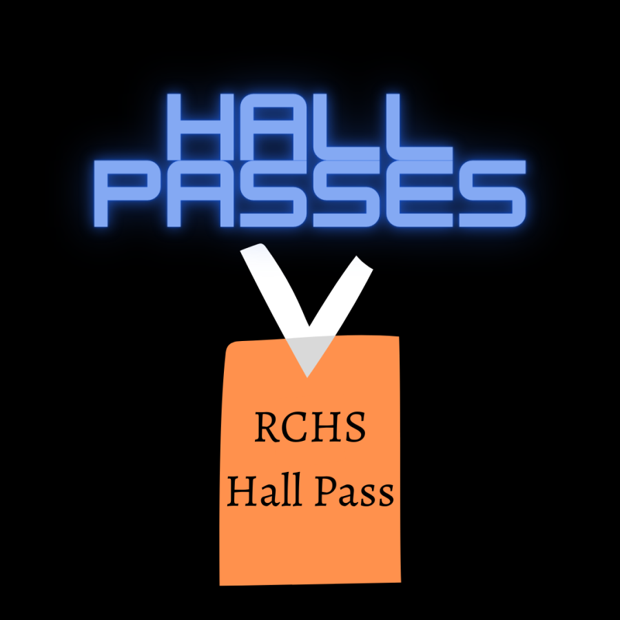 A graphic illustrates the new hall passes put in place at RCHS.