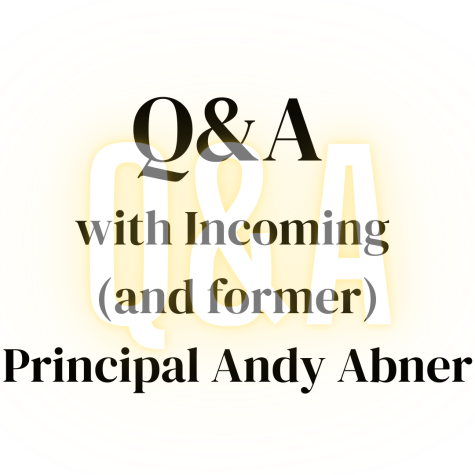 A graphic depicts a question and answer with next years principal Andy Abner. 