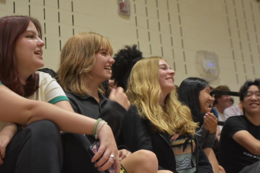 Students laugh as Atlas shares stories about his life with humor and honesty.  “He used his honesty and unique story to help support everyone in high school and to show that theres hope and inspire others to feel the same,” Gianna Peterson ‘25 said. 