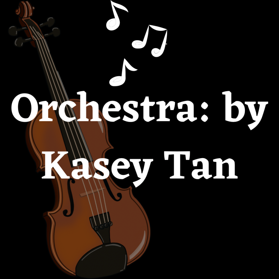 A graphic depicts a string instrument with music notes.
