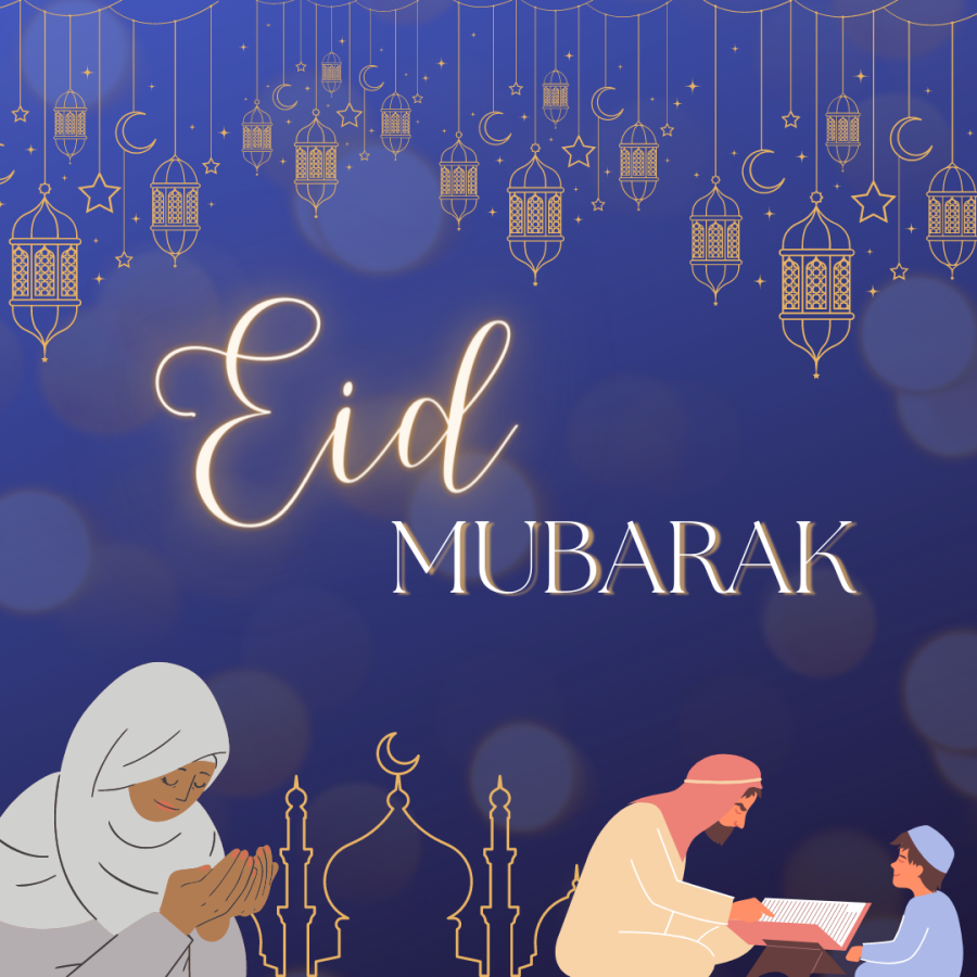 A graphic reads, Eid Mubarak to introduce the article: Celebrating the End of Ramadan.
