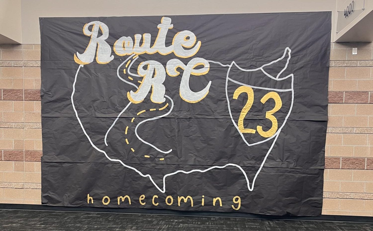 Outside the 4000s pod, a black paper banner painted with the words “Route RC 23 Homecoming” represents the overall theme for this years Homecoming Sept. 22. The other pods were decorated with specific locations from the road trip theme. “My favorite design this year is the banner. It is so innovative and [Student Council] really applied their artistic abilities in showcasing the road trips theme,” Veronica Baxter ‘25 said. 