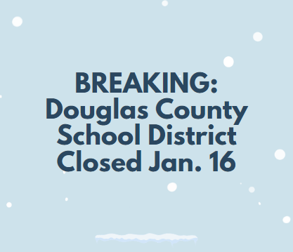 A graphic reads BREAKING: Douglas County School District Closed Jan. 16 to introduce the article.