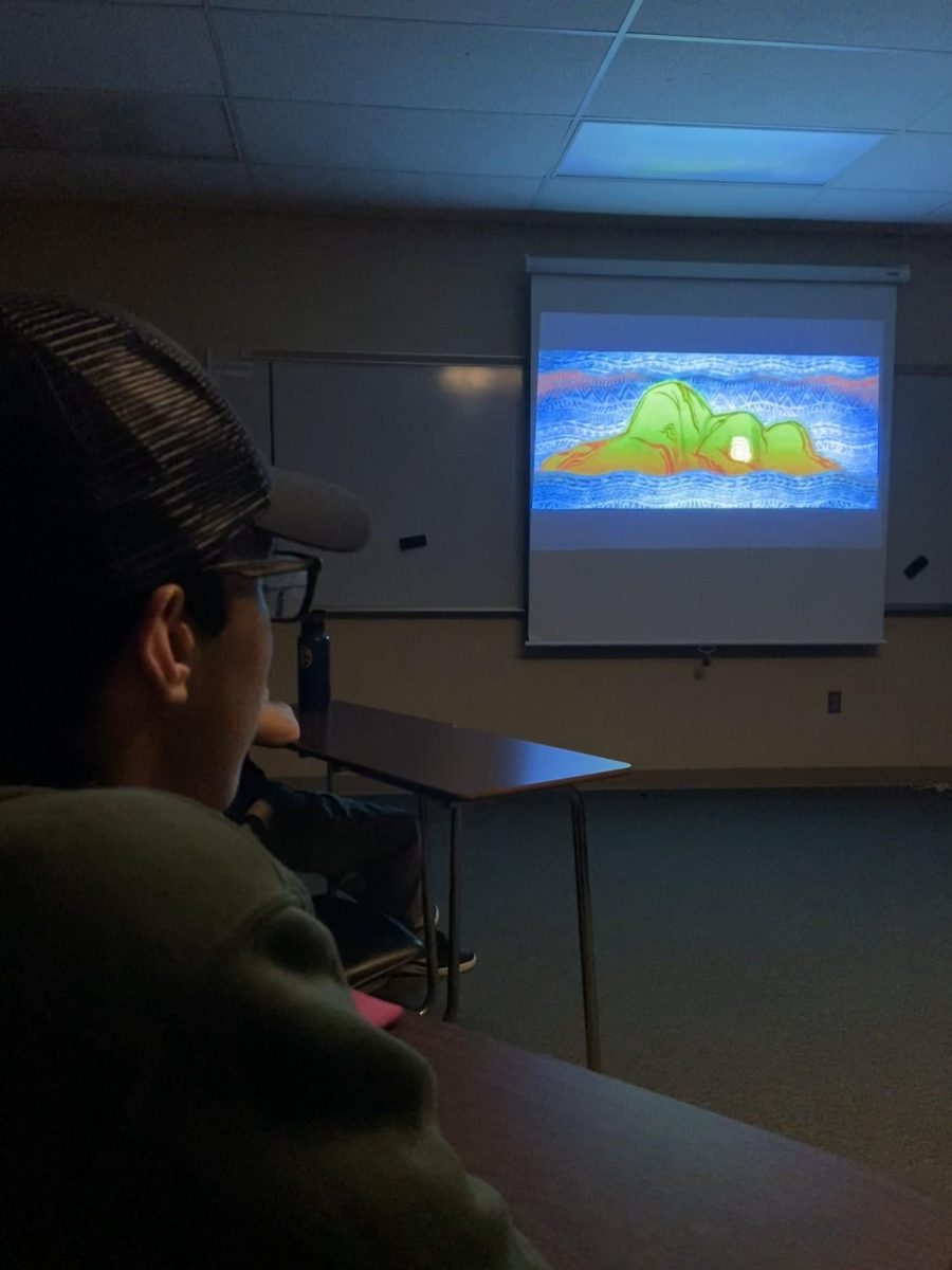Arnav Markanda ‘27 watches the movie “Moana” during Kevin Cary’s period four Spanish class March 4. On Friday, March 1, Cary announced to the class that Monday would be a stall day if students could raise enough money. The total money raised was $212, and the class spent the period watching Moana. “Stall days are one of my favorite things that happen during Wish Week,” Markanda said.