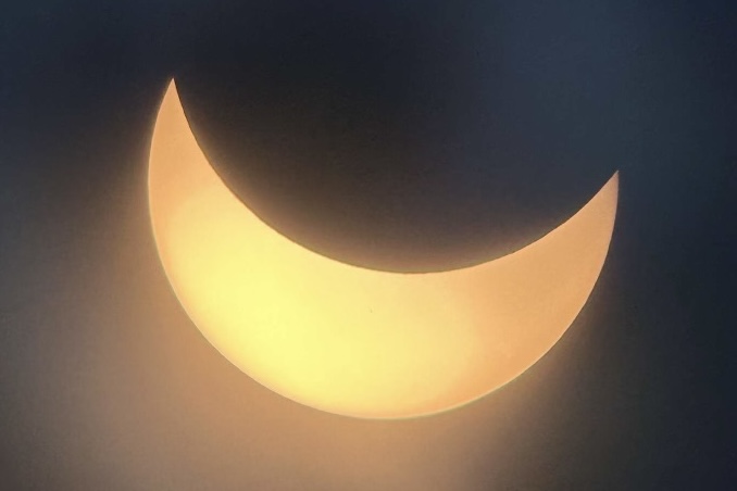 The image shows an up-close shot of the partial solar eclipse observable in Colorado April 8. Colorado was only able to observe a partial solar eclipse while other parts of the country saw total coverage.