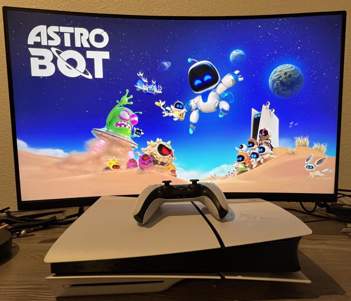 This photo shows Astro Bot loading on a Playstation 5 (PS5). Astro Bot was released exclusively for the PS5 on Sept. 6. Its charming and detailed presentation, combined with its well-crafted gameplay made it widely popular upon release.