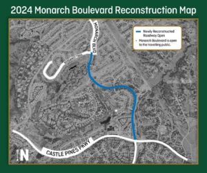 After nine months of complete roadway reconstruction, the segment of Monarch Boulevard from Castle Pines Parkway to Berganot Trail reopened Dec. 9. The completion of the construction Monday afternoon marked one of the final phases of Monarch’s construction, with the final leg beginning in June. “The City is very pleased with the project's progress. This year’s project installed 8,900 feet of new waterline and completely reconstructed 1.7 miles of roadway and related infrastructure,”  project manager and civil engineer Dole Grebenik said. 