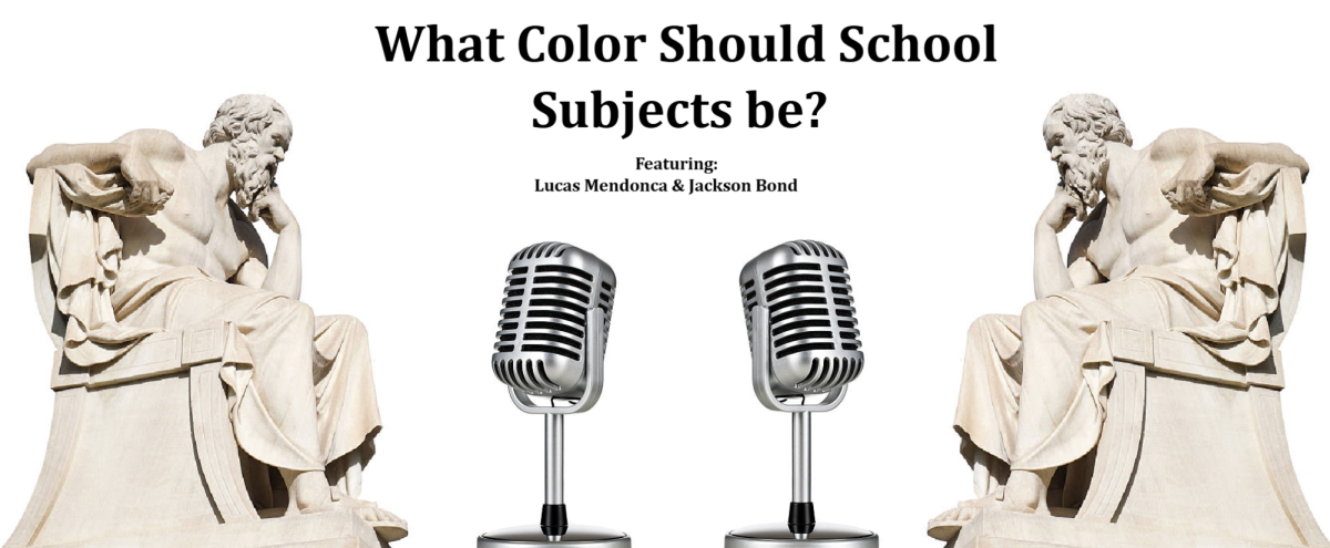 The first episode of a Short Opinion Podcast, hosted by senior editor Jackson Bond and sophomore reporter Lucas Mendonca, discusses the long debated question among all grades, what subject is what color? A topic so simple yet so interesting as we all tend to have a different take. 